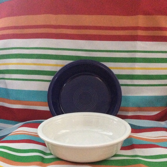 Fiestaware Pair of Soup Bowls Cobalt Blue & white - Picture 13 of 14